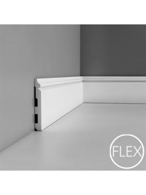 Напольный плинтус гладкий Orac Decor SX118-RAL9003 цвет белый
